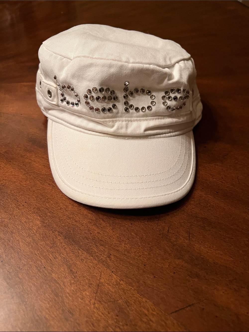 Bebe Rhinestone Embellished Cadet Cap